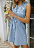 Blue Summer Boho Short Dress